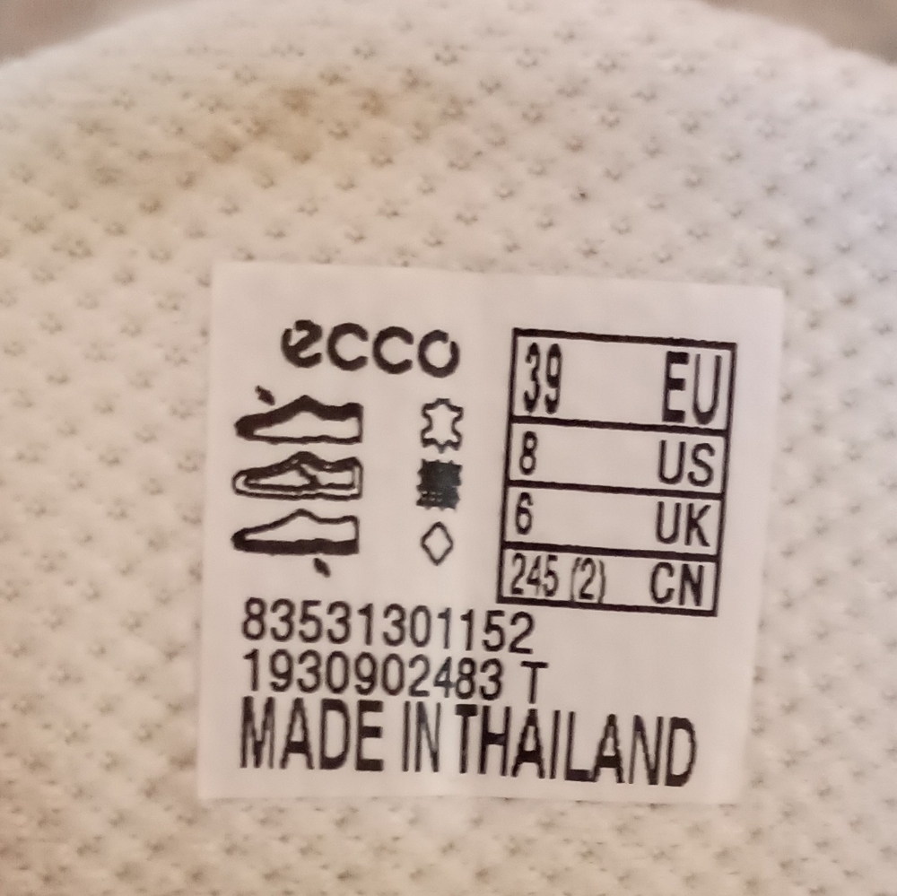 ECCO ExosStride Offwhite leather Athletic Shoes Women's Size 39 - Picture 5 of 12